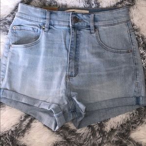 Garage Light-Wash Ultra High Rise Shorts